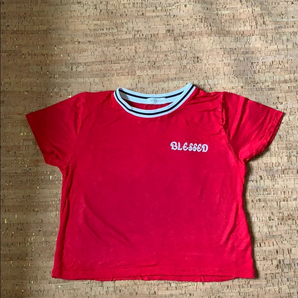 Red soft and stretchy blessed shirt